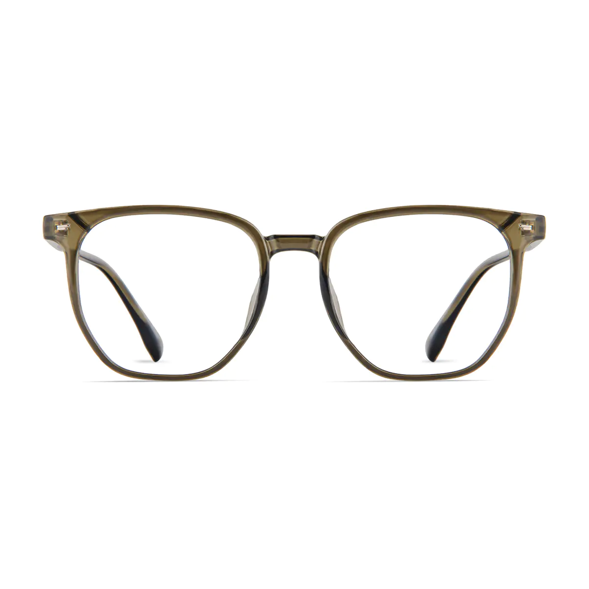 Square Transparent Green Eyeglasses