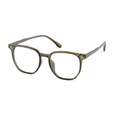 Square Transparent Green Eyeglasses