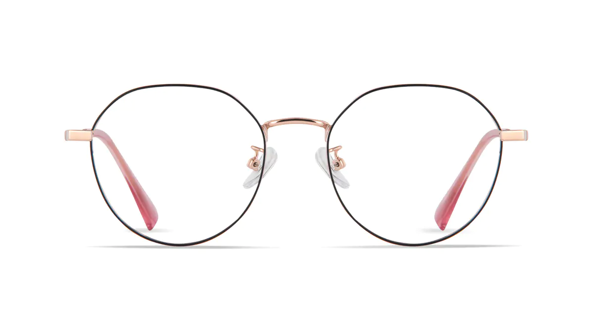 Round Black/Gold Eyeglasses