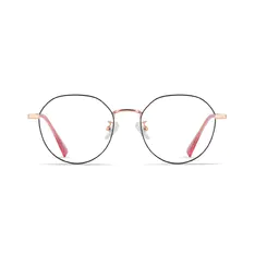 Round Black/Gold Eyeglasses