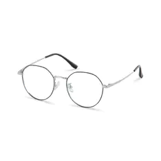 Round Black/Silver Eyeglasses