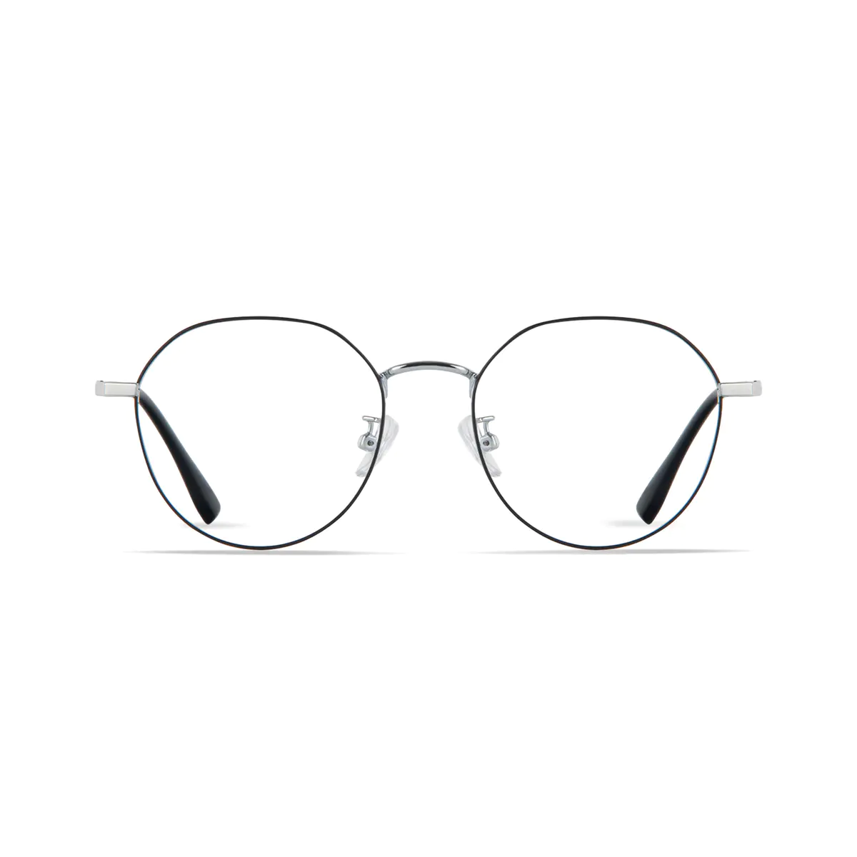 Round Black/Silver Eyeglasses