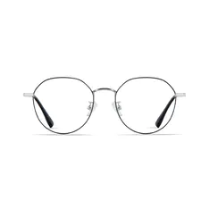 Round Black/Silver Eyeglasses