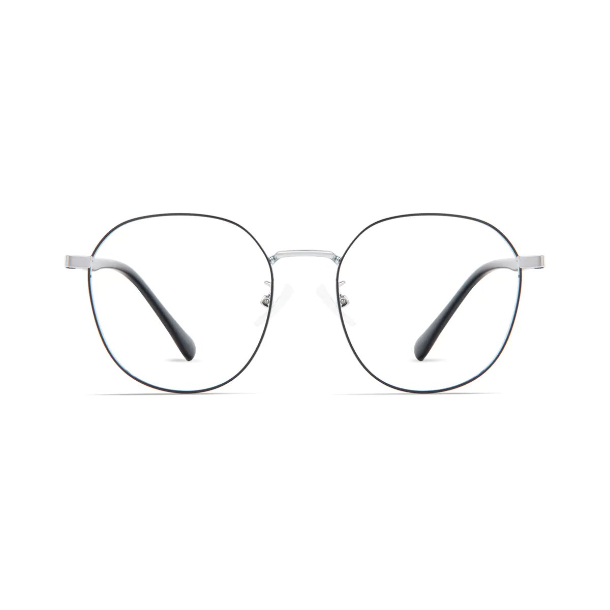 Round Black Silver Eyeglasses