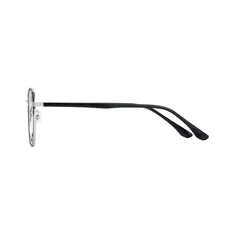 Round Black Silver Eyeglasses