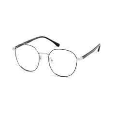 Round Black Silver Eyeglasses