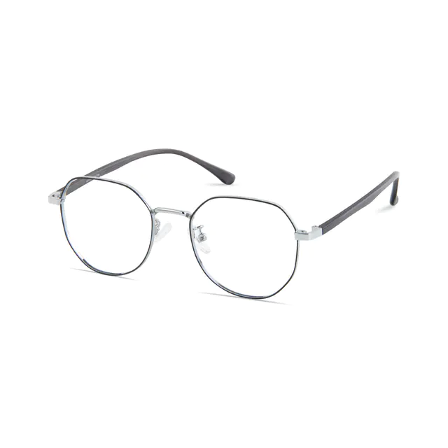 Square Black/Silver Eyeglasses
