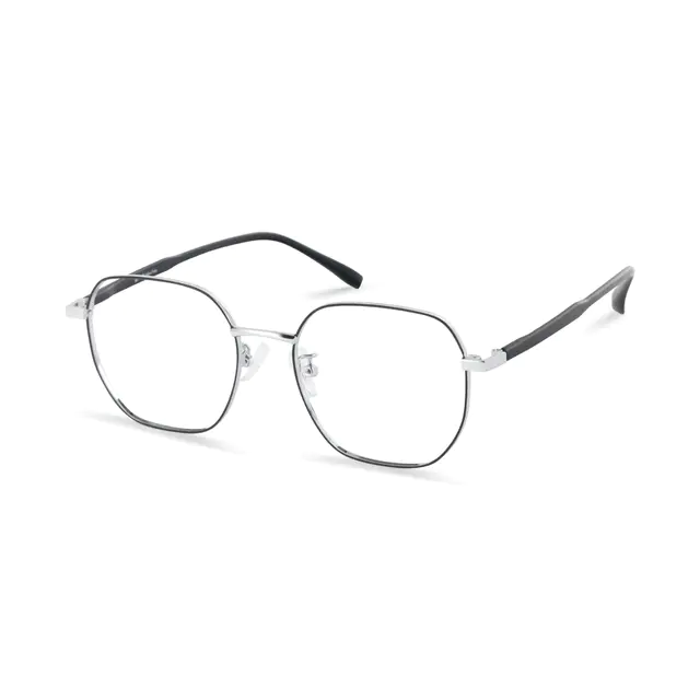 Square Black/Silver Eyeglasses