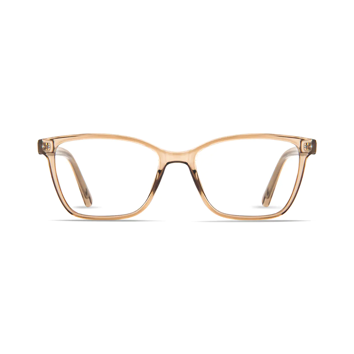 Rectangle Transparent Amber Eyeglasses
