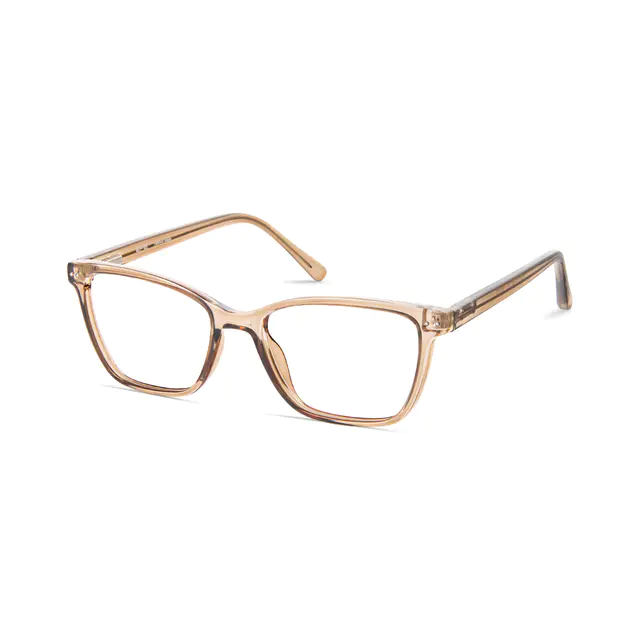 Rectangle Transparent Amber Eyeglasses