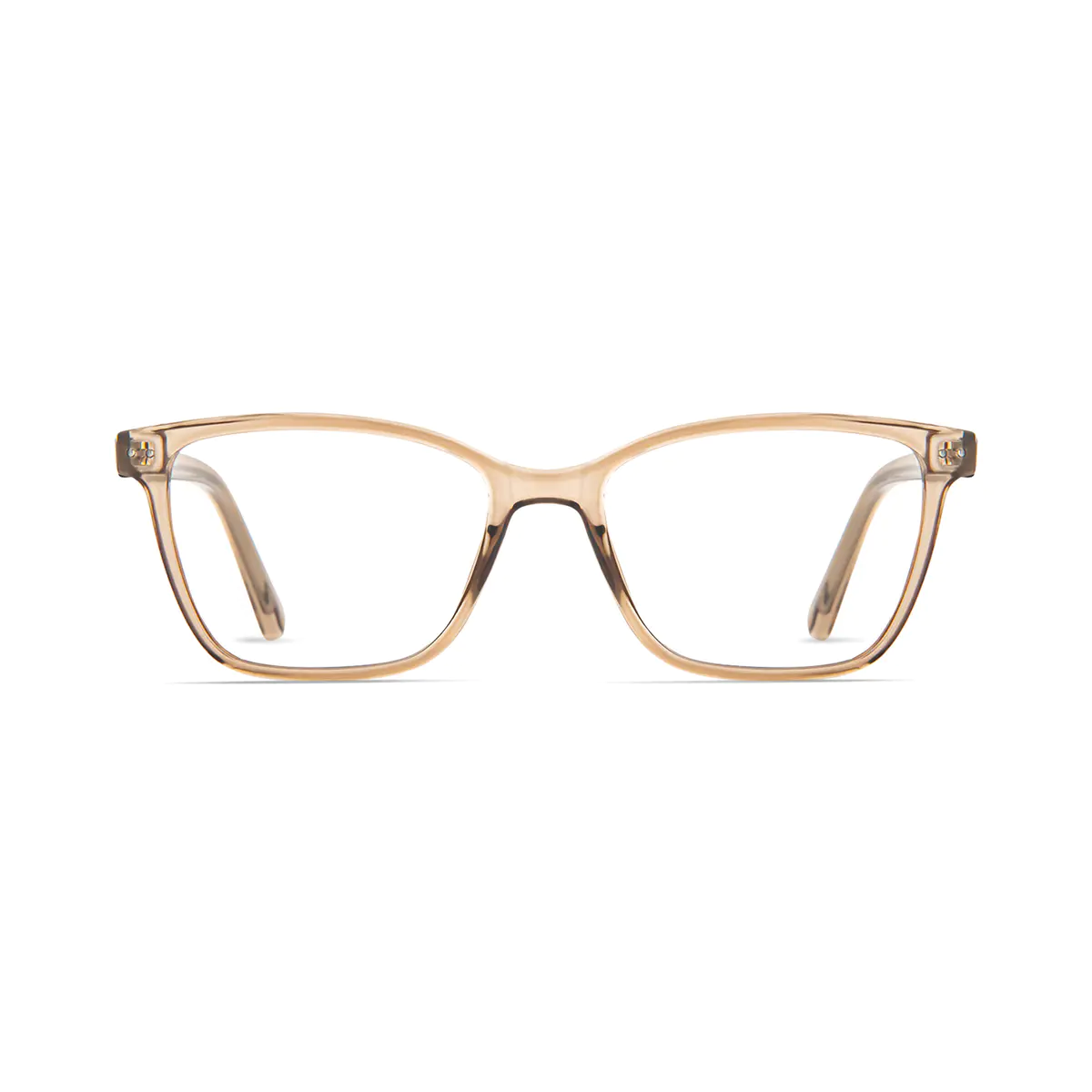 Rectangle Transparent Amber Eyeglasses