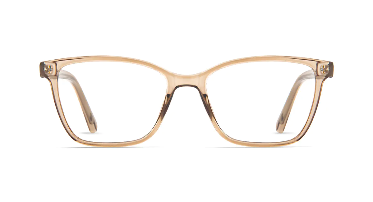 Rectangle Transparent Amber Eyeglasses