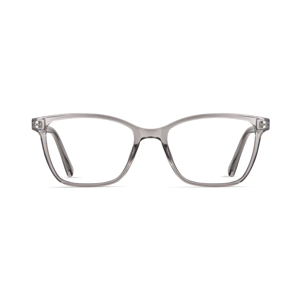 Rectangle Transparent Gray Eyeglasses