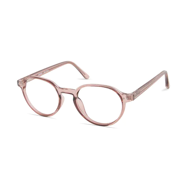 Oval Transparent Pink Eyeglasses