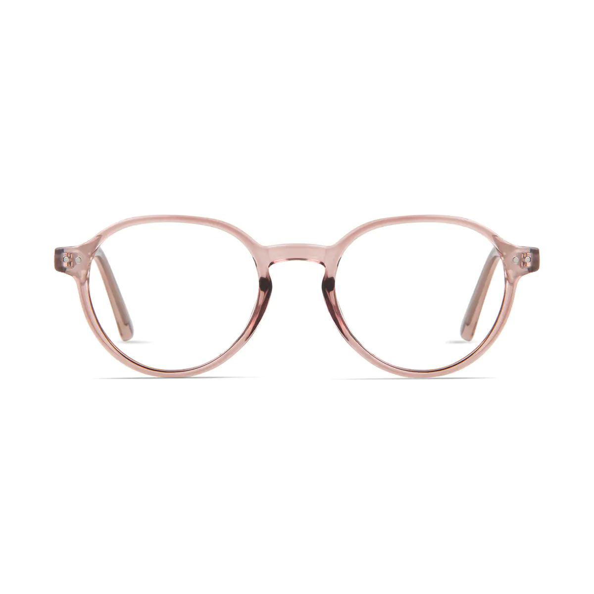 Oval Transparent Pink Eyeglasses
