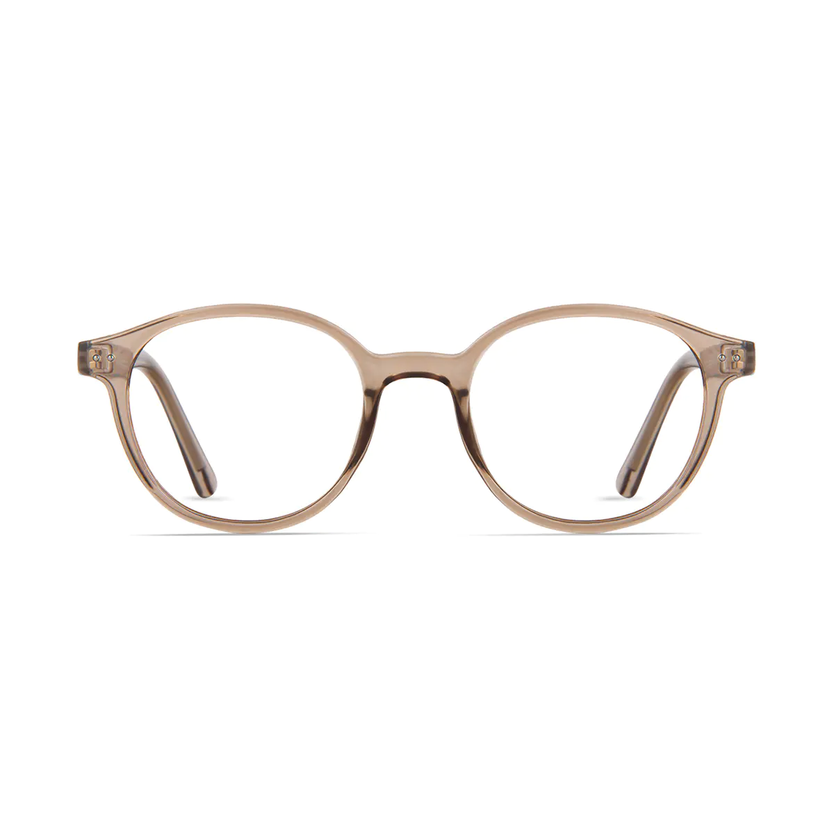 Round Transparent Amber Eyeglasses