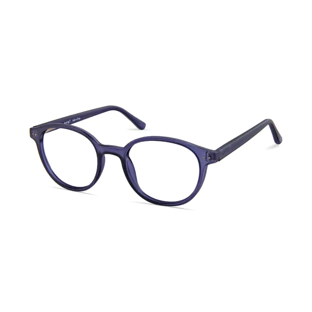 Round Transparent Purple Eyeglasses