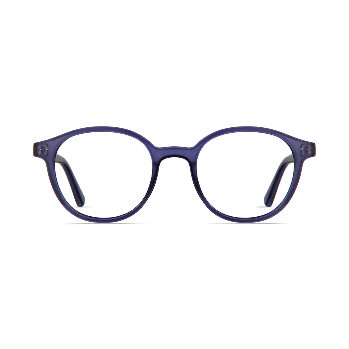 Round Transparent Purple Eyeglasses