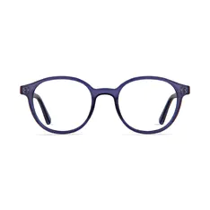 Round Transparent Purple Eyeglasses
