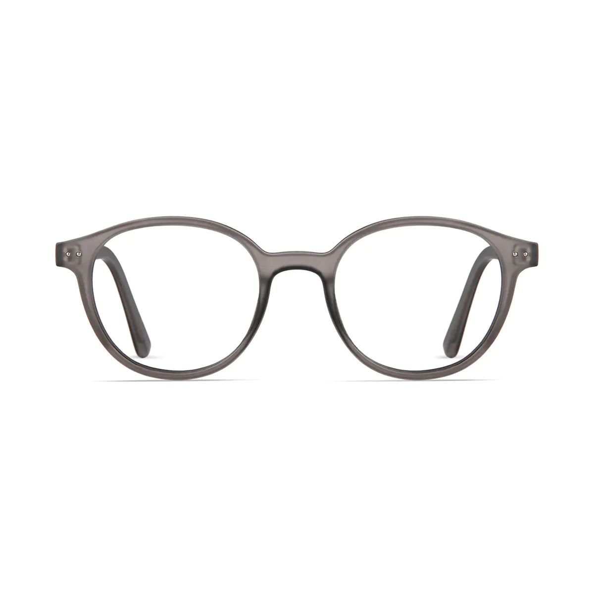 Round Transparent Gray Eyeglasses