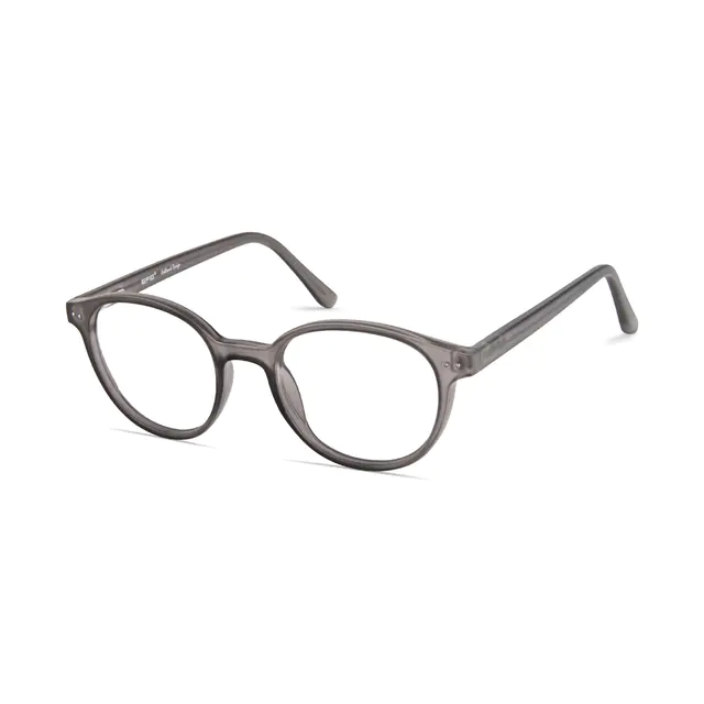 Round Transparent Gray Eyeglasses