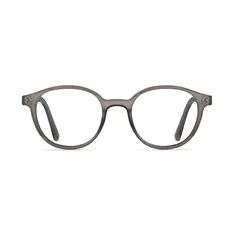 Round Transparent Gray Eyeglasses