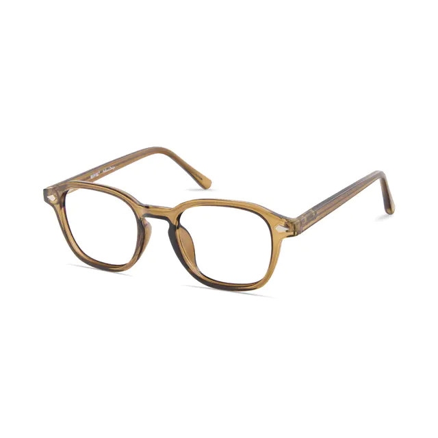 Square Transparent Brown Eyeglasses