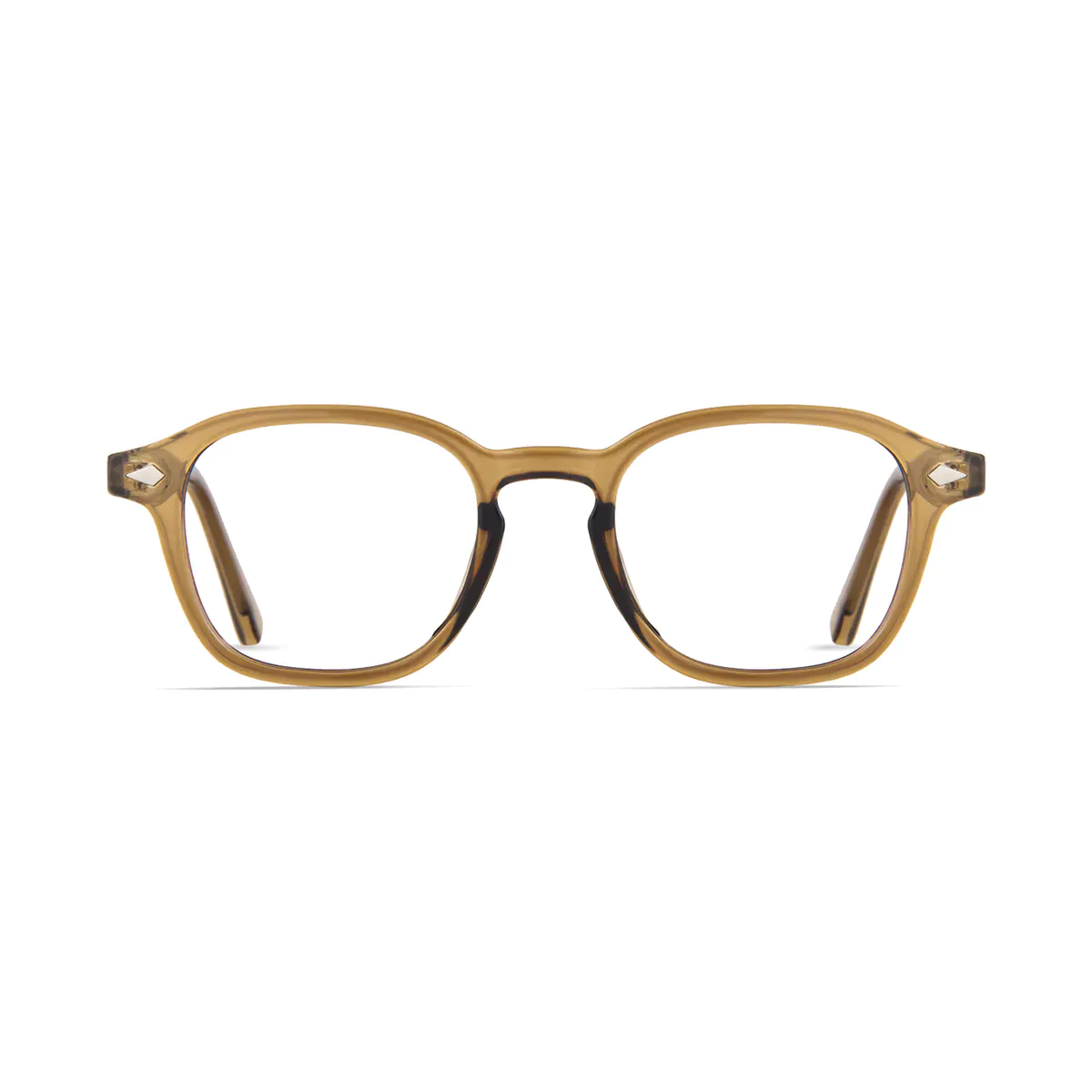 Square Transparent Brown Eyeglasses