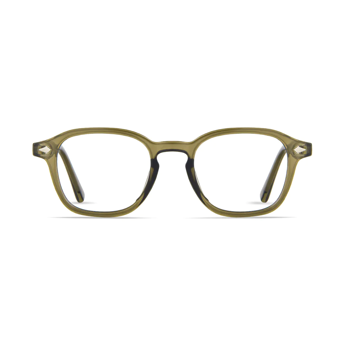 Rectangle Transparent Green Eyeglasses