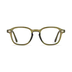 Rectangle Transparent Green Eyeglasses