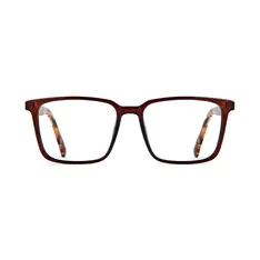 Rectangle Transparent Brown Eyeglasses