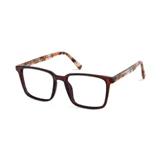 Rectangle Transparent Brown Eyeglasses