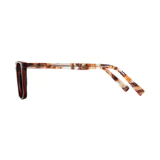 Rectangle Transparent Brown Eyeglasses