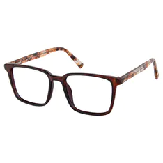 Rectangle Transparent Brown Eyeglasses