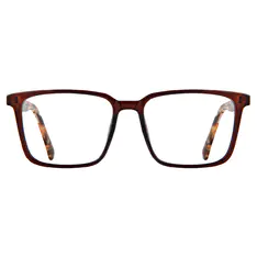 Rectangle Transparent Brown Eyeglasses
