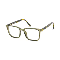 Rectangle Transparent Green Eyeglasses