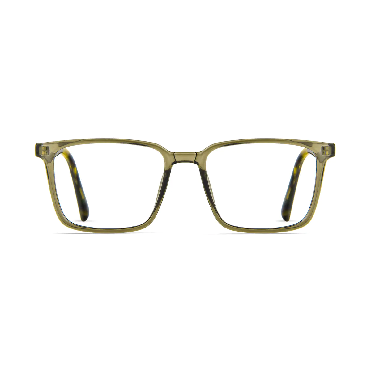 Rectangle Transparent Green Eyeglasses
