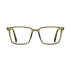 Rectangle Transparent Green Eyeglasses