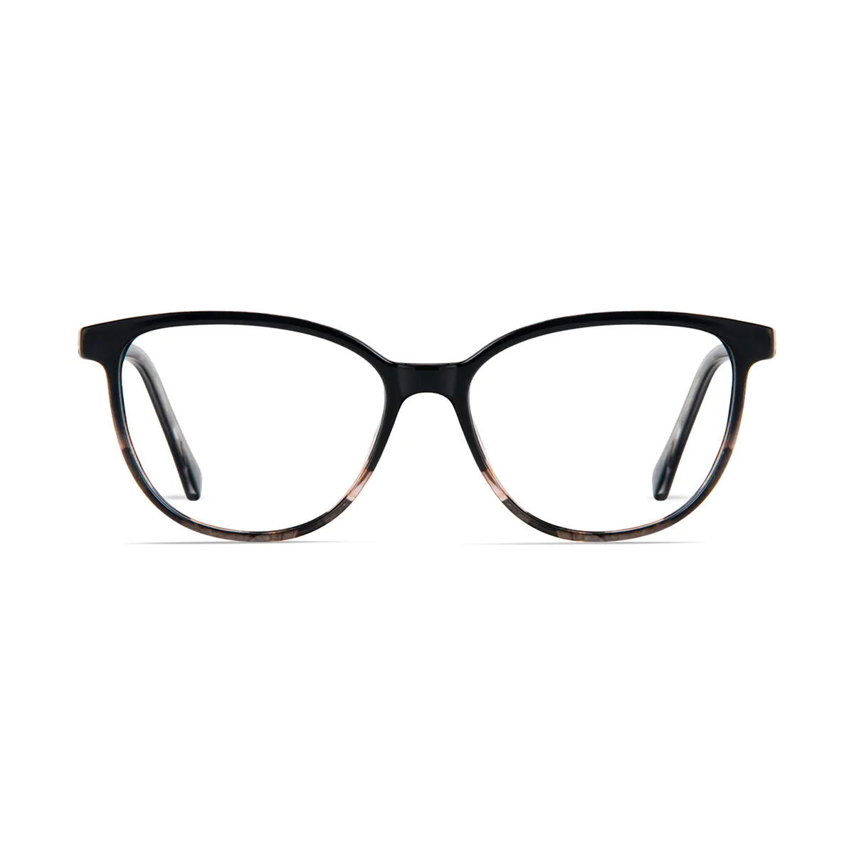 Oval Black/Tortoiseshell Eyeglasses