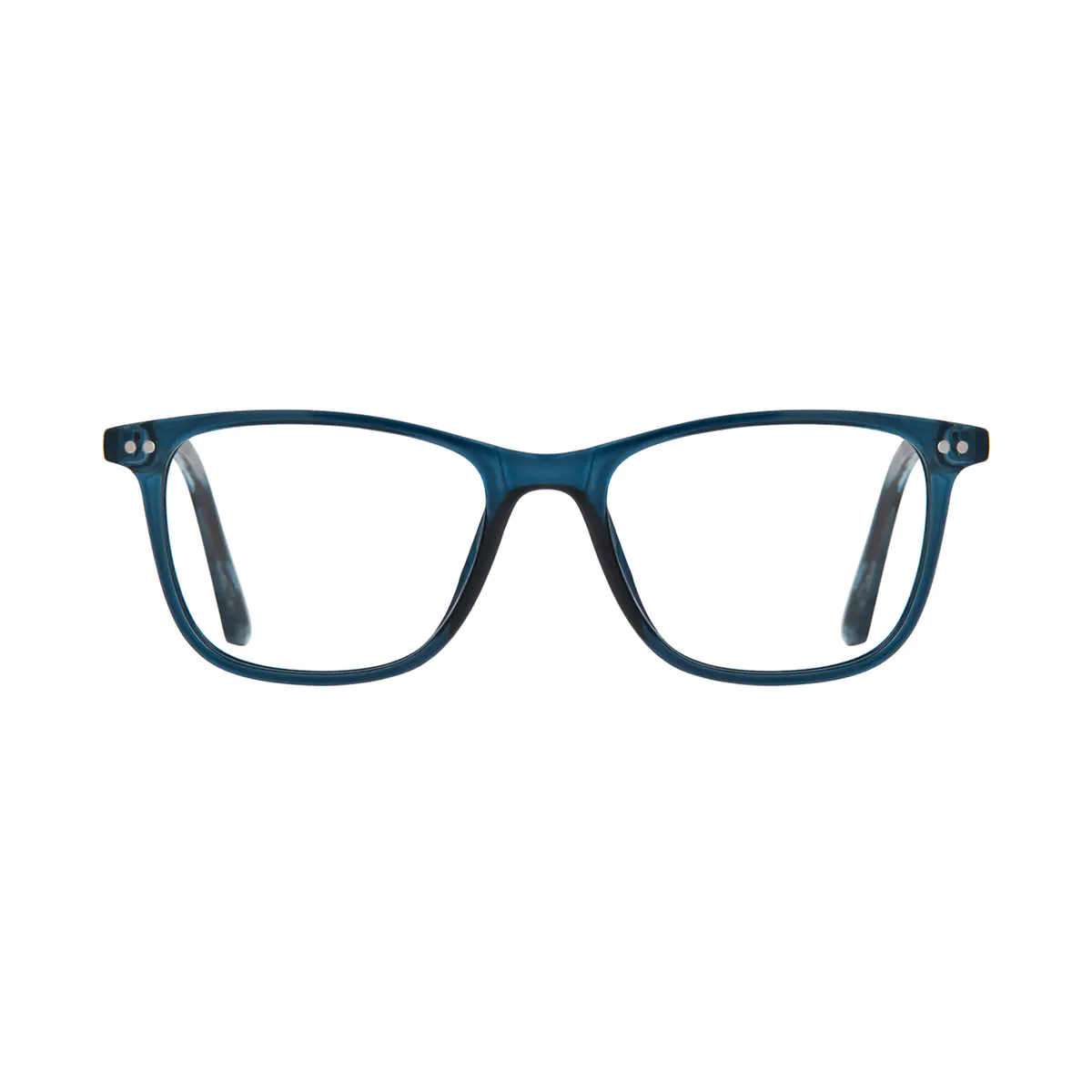 Rectangle Transparent Blue Eyeglasses