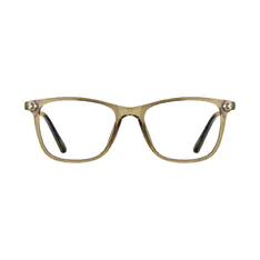 Rectangle Transparent Green Eyeglasses
