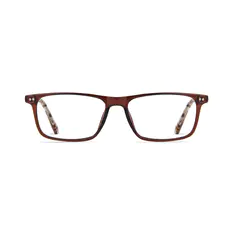 Rectangle Transparent Brown Eyeglasses