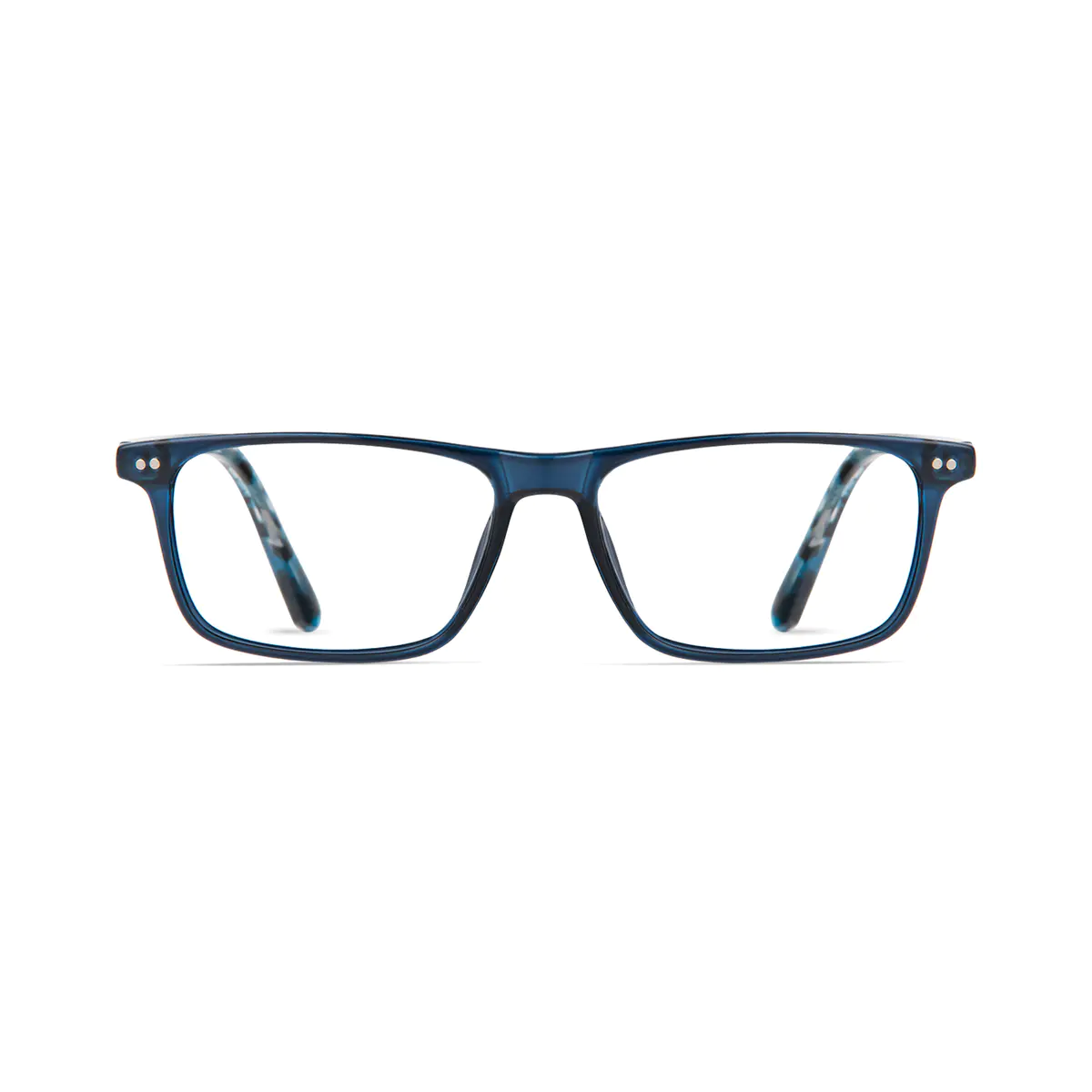 Rectangle Transparent Blue Eyeglasses