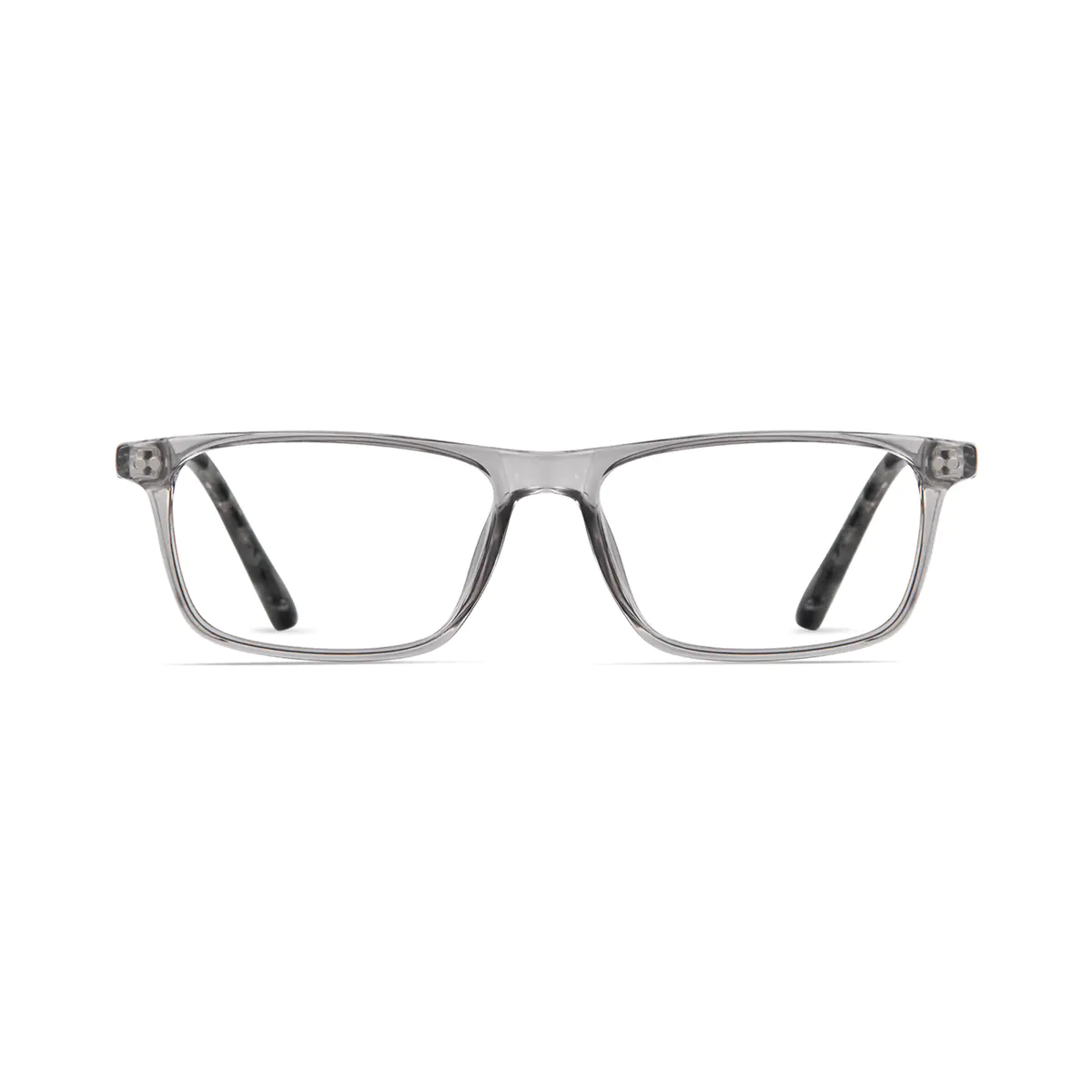 Rectangle Transparent Gray Eyeglasses