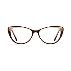 Cat-eye Clear/Brown Eyeglasses