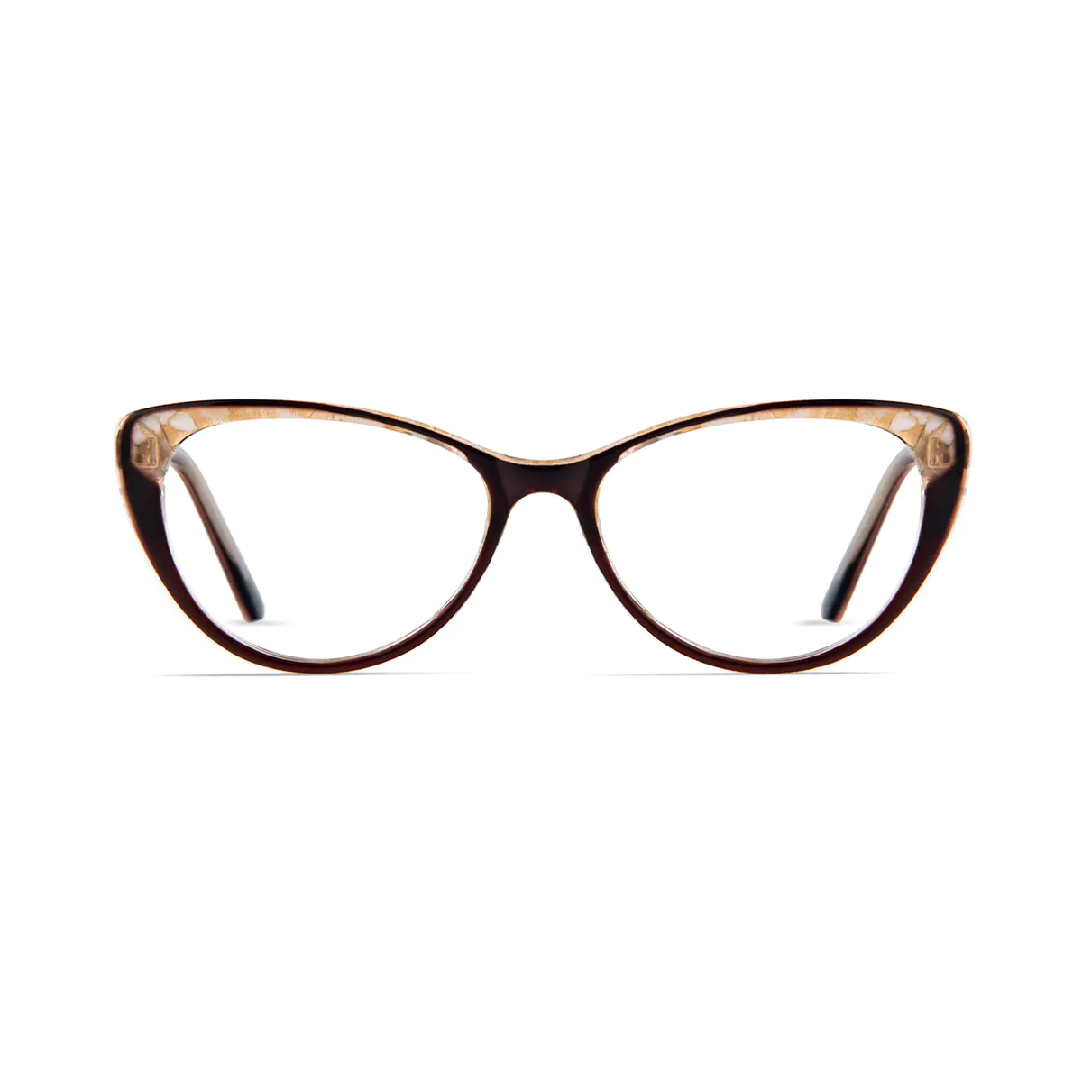Cat-eye Clear/Brown Eyeglasses