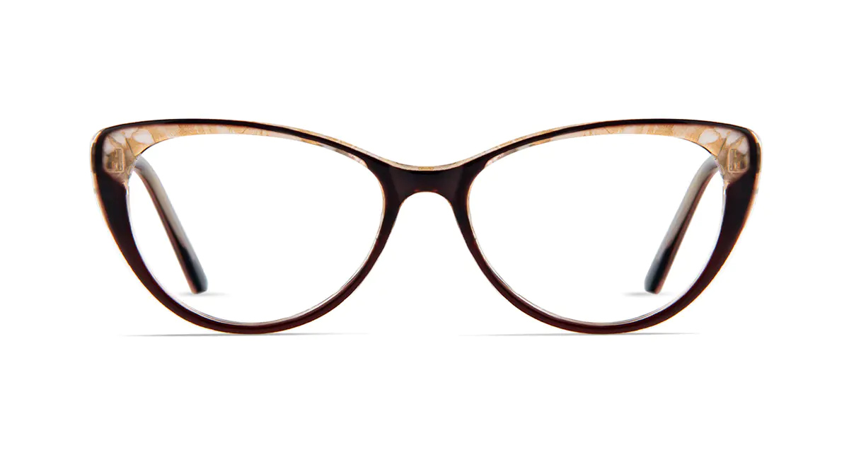 Cat-eye Clear/Brown Eyeglasses