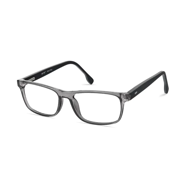 Rectangle Transparent Gray Eyeglasses