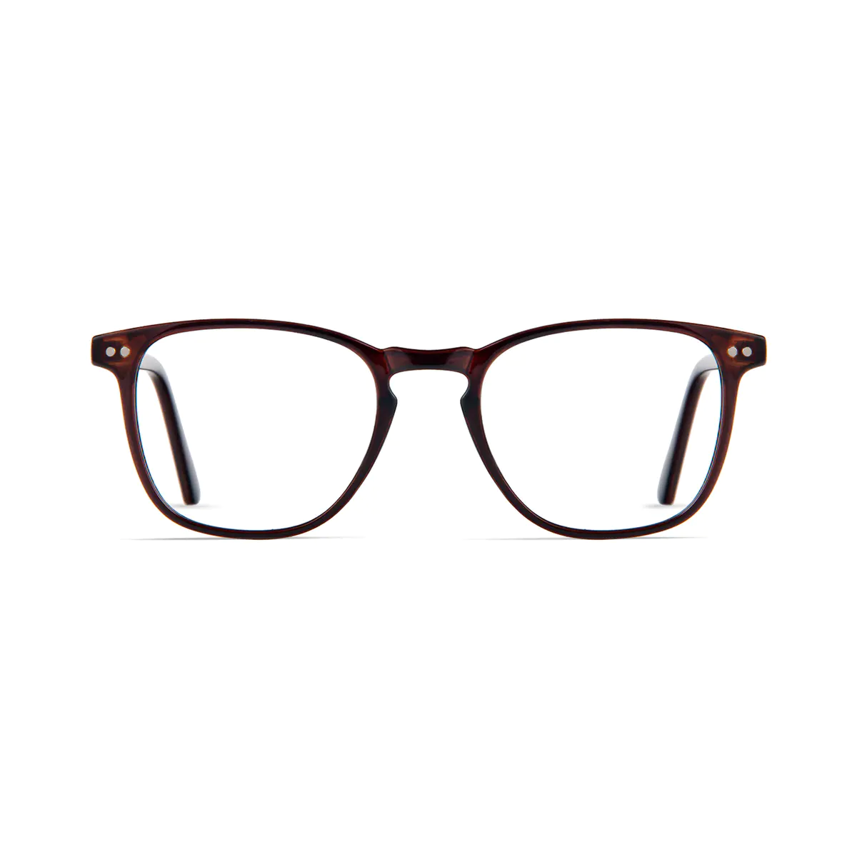 Rectangle Transparent Brown Eyeglasses