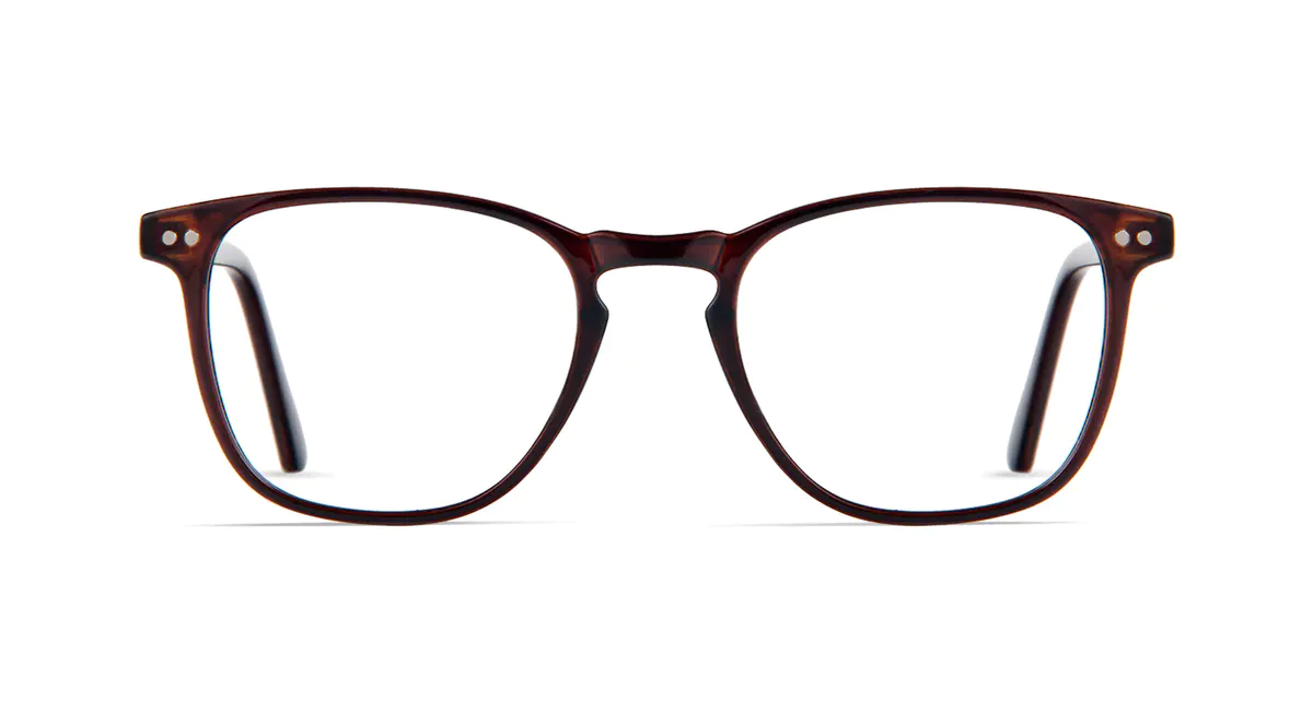 Square Transparent Brown Eyeglasses